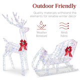 Best Choice Products 4-Foot Lighted Christmas Reindeer and Sleigh Outdoor Décor Set with 205 LED Lights