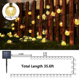 Solar Globe String Lights Outdoor, 35.6 ft 60 LED Waterproof Solar Powered Patio Lights