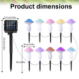 Syenll 10 Pack Solar Cracked Mushroom Lights – Warm White LED Waterproof Garden Stake Lights