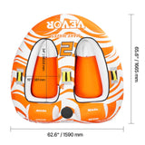 VEVOR 2-Person Towable Tube for Boating with 2 Cockpits, 840D Nylon Cover & Padded Handles