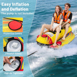Costway 2-Person Inflatable Banana Boat Towable Tube with EVA Seats & 900D Nylon Cover