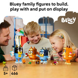 LEGO Bluey Brick-Built Heeler Family – 466 Pieces, 4 Customizable Figures & Accessories, Ages 5+