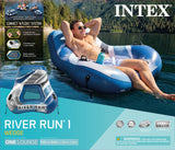Intex River Run Wedge Inflatable Water Lounge with Backrest, Mesh Bottom & Connect 'n Float System