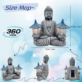 Solar Meditating Buddha Garden Statue with Warm LED Light, Weather-Resistant Resin Zen Sculpture