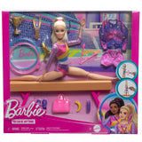 Barbie Gymnastics Playset, Blonde Doll with Balance Beam & Flipping Feature