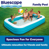 Bluescape 10 ft Rectangular Family Inflatable Swimming Pool, 272 Gallon Backyard Pool