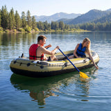 Costway Inflatable Fishing Boat Set for 2 Adults & 1 Child, Fishing Raft 748 lb Capacity