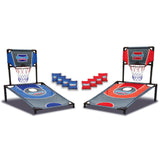 A Better Design Cornhole Shootout 2-in-1 Basketball and Cornhole Game with 2 Boards, 8 Bean Bags