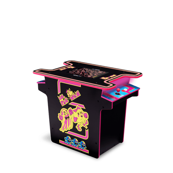 Arcade1Up Ms. Pac-man Retro Home Arcade Table with 12 Classic Games, Head-to-Head Arcade Machine