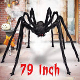 Ayieyill 79" Giant Spider Halloween Decoration, Large Scary Yard Prop Bendable Leg