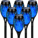 6 Pack Flickering Flame Solar Torch Lights – 12 LED Solar Garden Stake Lights