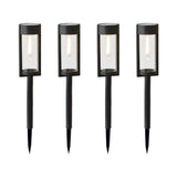 4-Pack Better Homes & Gardens Wyatt Solar LED Bollard Pathway Lights – Black, 15 lm & IPX4