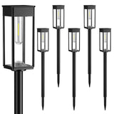 6-Pack Solar LED Pathway Lights, 3 Adjustable Heights, Warm White