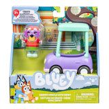 Bluey Ride Along Grannies Car & 3" Janet Figure – Poseable Driver