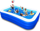 BN-LINK Inflatable Family Swimming Pool, 118" x 68" x 22" Oversized Backyard Pool