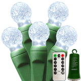 BONUO 16 ft Battery-Operated Christmas Lights, 50 LED G12 Berry String Lights with Remote