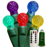 BONUO 16 ft Battery-Operated Christmas Lights, 50 LED G12 Berry String Lights with Remote