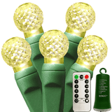 BONUO 16 ft Battery-Operated Christmas Lights, 50 LED G12 Berry String Lights with Remote