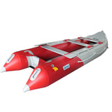 BRIS 14.1 ft Inflatable Kayak Canoe Tender Boat with Air Deck Floor, Seats, Oars & Pump