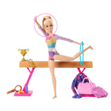 Barbie Gymnastics Playset, Blonde Doll with Balance Beam & Flipping Feature