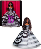 Barbie Signature 65th Anniversary Collectible Doll, Blonde Black & Stand COA