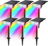 6 Pack Solar RGB Spot Lights – 24 LED Color-Changing Landscape Lights