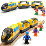 6-Piece Battery-Powered Magnetic Locomotive Train Set – Forward, Reverse & Sound, Compatible with Wooden Tracks