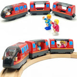 6-Piece Battery-Powered Magnetic Locomotive Train Set – Forward, Reverse & Sound, Compatible with Wooden Tracks