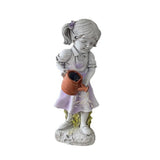 Solar Watering Girl Garden Statue with Fairy Lights, 12.6" Resin Outdoor Garden Décor