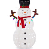 Best Choice Products 3 ft Lighted Pop-Up Snowman, Outdoor Christmas Decoration with 100 LED Lights