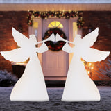 2-Pack 36" Best Choice Products Christmas Angel Yard Decorations – PVC Silhouettes with 4 Stakes