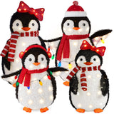Best Choice Products 4-Piece Lighted 3FT Pop-Up Penguin Family Christmas Decoration