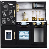 31.5" Best Choice Products Wooden Play Kitchen – 11 Accessories, Ice Dispenser & Chalkboard
