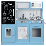 31.5" Best Choice Products Wooden Play Kitchen – 11 Accessories, Ice Dispenser & Chalkboard