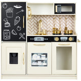 31.5" Best Choice Products Wooden Play Kitchen – 11 Accessories, Ice Dispenser & Chalkboard