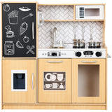 31.5" Best Choice Products Wooden Play Kitchen – 11 Accessories, Ice Dispenser & Chalkboard