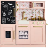 31.5" Best Choice Products Wooden Play Kitchen – 11 Accessories, Ice Dispenser & Chalkboard