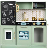 31.5" Best Choice Products Wooden Play Kitchen – 11 Accessories, Ice Dispenser & Chalkboard