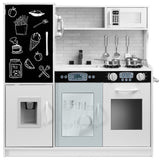 31.5" Best Choice Products Wooden Play Kitchen – 11 Accessories, Ice Dispenser & Chalkboard