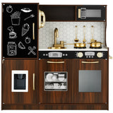 31.5" Best Choice Products Wooden Play Kitchen – 11 Accessories, Ice Dispenser & Chalkboard