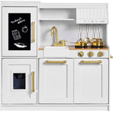 31.5" Best Choice Products Wooden Play Kitchen – 11 Accessories, Ice Dispenser & Chalkboard