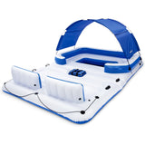 Bestway 6-Person Inflatable Party Island, Floating Raft with Shade & Cooler Bag
