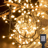 500 LED Christmas Cluster Lights, 49 ft Plug-In Warm White String Lights