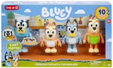 4-Pack Moose Toys Bluey Chat Mates Cooking Fun Talking Figures – Heeler Family, 10 Phrases Each