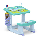 27.9" Delta Children Bluey Draw and Play Desk – Built-In Seat, 10 Markers & 4 Coloring Pages