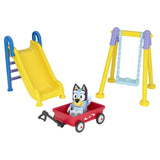 Bluey Mini Park Playset – 2.5–3" Poseable Bluey Figure, Swing, Slide & Rolling Wagon