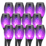 CATGOOD 12 Pack Solar Flickering Flame Torch Lights – Waterproof LED Tiki Lights