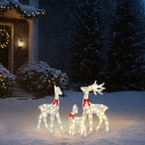 2.4FT Lighted Tinsel Christmas Reindeer Family – 3-Piece Set with 110 Warm White LEDs