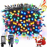 82 ft 200 LED Christmas String Lights with Music & Motion Sensor, Multicolor Plug-In Holiday Lights