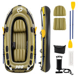 Costway Inflatable Fishing Boat Set for 2 Adults & 1 Child, Fishing Raft 748 lb Capacity